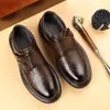 Zapatos de Cuero para Hombre, Versátiles de Estilo Británico con Suela Gruesa, Formales, Zapatos Casuales Negros con Velcro, de Caña Baja Transpirables, Venta al por Mayor