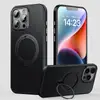Nova Capa de Celular Apple 16E Fibra de Carbono Suporte Magnético com Anel Duplo Adequada para iPhone16Pro Capa Protetora Resistente a Quedas