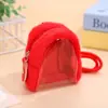 Bolso de Muñeca Transparente de Felpa Nuevo Original Billetera para Monedas Estampado de Leopardo Muñeca Mini Linda Bolsa de Almacenamiento Engrosada para Salidas