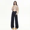 Calça jeans feminina anti-desbotamento, textura fluida, novo estilo primavera 2026, calça larga solta, cor original, calça longa versátil, disponível para atacado
