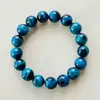 Pulsera Ojo de Tigre Azul Pavo Real Ojo de Tigre Azul Deslumbrante Ópalo de Madera Azul Cielo Pulsera Ojo de Tigre Ojo de Gato Pulsera Azul de Ojo de Tigre