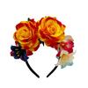 Europa e os Estados Unidos simulação transfronteiriça grande flor rosa headband México Halloween vestido hairband colorido orquídea cocar