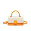 Contraste Cor Costura Têxtil Simples Pequeno Quadrado Bolsa 2024 Casual Novo Verão Estilo Ocidental Casual Mão Ombro Crossbody Bolsa