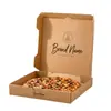 Caja de pizza corrugada de una pieza con tapa abatible, caja de embalaje para entrega de alimentos de pizza a presión de papel kraft personalizada