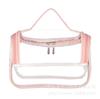 Bolsa de Cosméticos Transparente Personalizada por el Fabricante Impermeable Transparente Pvc Viaje Maquillaje Artículos de Aseo Cosméticos Bolsa de Lavado Bolso de Mano