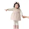 Chaleco de Polar con Estampado Floral 2025 Vestido de Princesa para Niñas, Nueva Colección Elegante Otoño/Invierno para Bebés y Niños, Listo para Enviar