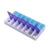 Pastillero portátil transparente de 14 pastillas pequeñas para 7 días a la semana, con 2 pastillas para la mañana y la noche. Mini caja de almacenamiento.