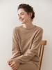 Diseño Otoño e Invierno Moda Suéter de Cachemira con Cuello Redondo para Mujer Aspecto Holgado Adelgazante Estilo Borla Suéter de Punto Básico Suéter Casual