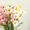 Flor Artificial Margarida Pequena Decoração para Casa Sala de Estar Enfeites Mesa Decoração Pequena Fresca Flor Artificial Camomila Adereços de Fotografia
