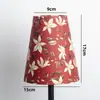 Pantalla de Lino Plisado Pastoral Floral Retro para Lámpara de Piso Colgante de Mesita de Noche de Dormitorio Hotel Accesorios