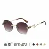 Gafas de Sol Sin Marco de Metal con Borde Cortado en Forma de Serpiente, Gafas de Sol Poligonales, Gafas de Sol de Moda Ins Europeas y Americanas, Modelo Nuevo 2026