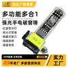 Nuevo martillo de seguridad linterna láser blanca de largo alcance para exteriores emergencia de coche zoom de rodillo linterna de doble fuente de luz