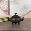 Mini Quemador de Incienso Clásico Latón Doble Asa Tres Patas Pequeño Quemador de Cobre Quemador de Incienso Portátil Mini Hogar Quemador de Loto