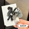 Pinza Exquisita Linda Coreana de Lunares con Lazo y Pedrería para Perro, Pinza para Flequillo Lateral, Pinza de Pato para Cabello Roto para Mujer