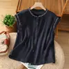 Camisa sin mangas bordada artística juvenil 2025 Nuevo chaleco vintage de alta calidad Top elegante