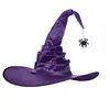 Chapéu de Bruxa Dobrável de Halloween Chapéu de Bruxa Mistério Feiticeiro Chapéu de Bruxa Pingente de Aranha Chapéu de Bruxa