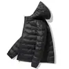 Jaqueta de Penas Camel HJCAMEL Masculina e Feminina Leve Outono e Inverno Quente Com Capuz Penas de Pato Casaco Feminino À Prova de Vento Inverno