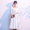 Vestido Blanco de Noche para Mujer 2026 Estilo Nuevo Banquete Elegante Socialité Lujo Ligero Nicho Vestido para Uso Diario