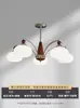 Lustre de tenda de circo designer, lustre de arte com listras e bolinhas em tecido vintage desgastado para quarto e sala de jantar, ferro