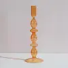 Venta al por mayor, candelabro creativo de vidrio de colores retro, candelabro de lujo para decoración de mesita de noche, vela, accesorios para cenas