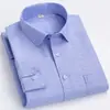 Camisa de Manga Larga Estampada para Hombre de Fibra de Poliéster Transfronteriza, Sin Planchar, Antiarrugas, Casual Estilo Nuevo, Tops para Hombre de Mediana Edad
