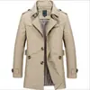 Comercio Exterior Primavera Chaqueta Casual para Hombre de Longitud Media Moderna Talla Grande Hombre Algodón Delgado Cortavientos Abrigo para Hombre Superior