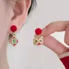 Coleção de Ano Novo "Cheia de Bênçãos" Brincos Longos com Franjas Vermelho Festivo 2026 Brincos para Casamento e Ano Novo