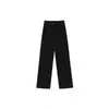 Pantalones de traje negros para mujer, colección de primavera y otoño, diseñados para figuras de talla grande, de cintura alta, corte holgado, adelgazantes, pierna ancha, pantalones casuales, adecuados para tipos de cuerpo de pera