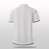 Nueva polo de punto de manga corta para hombre 2026, media cremallera, diseño calado, adecuado para hombres jóvenes y de mediana edad, moderno y casual