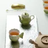 Conjunto de chá Kung Fu Ino Kiyomatsu pintado à mão em verde claro floral, um ótimo presente para feriados, para namoradas e amigas