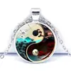 Colar de fofoca Yin Yang Preto e Branco feminino all-match pedra do tempo pingente Taiji borboleta moda corrente de suéter joia atacado