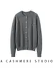 Suéter Abrigo Redondo Bordado Calabaza Pequeña Hilo Metálico Cardigan para Mujer Otoño Invierno Nuevo Estilo Lana Cachemir Cardigan de Punto para el Trabajo
