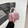 Estilo Coreano Lantejoula Pérola Moda Nova Primavera Casual 2025 Nova Moda Simples Ombro Transversal Portátil Pequena Bolsa Quadrada