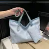 Bolsa de Ombro de Lona Primavera 2026: Moda, Casual, Estiloso e Design Novo Único com Textura Minimalista, Bolsa de Ombro Único para Mãe e Filho