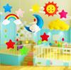 Tenda de Jardim de Infância Lua Nuvens Estrelas Quarto Infantil Decoração de Aniversário Enfeites Pendurados Corredor Sala de Aula Enfeites Criativos Pendurados no Ar