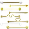 Comercio Electrónico Transfronterizo Más Vendido Barra Transversal de Acero Inoxidable Larga Chapada en Metal Set de 8 Piezas Combinación Joyería para Perforaciones Pendientes Studs para Puente de Oreja