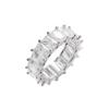 Anel Retangular de Zircônia AAA Amazon Transfronteiriço Feminino Estilo Europeu e Americano Ins Anel de Aço Inoxidável Dourado 18K Anel de Diamante