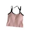 Chaleco de verano para mujer, nuevo diseño de tirantes, con cuello colgante, con copa base, de una pieza, sin mangas, pequeño, 2023