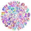 Nuevo juego de 50 pegatinas suaves y lindas de perros de dibujos animados de colores con diseños de arcoíris degradados para decorar botellas de agua y agendas