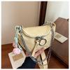 Tendencia Nicho Transfronteriza 2025 Verano Nuevo Bolso de Hombro Tipo Silla de Montar Bolso Cruzado de Cadena a la Moda Bolso de Mujer Estilo Simple de PU