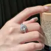 Anillo de Plata de Ley S925 Jade Espuma de Agua Medieval Vintage Moda Nicho Diseño Estilo Palacio Geométrico Abierto