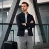 Chaqueta de hombre transfronteriza, modelo primavera y otoño 2026, cuello alto, versión con cremallera, adecuada para personas jóvenes y de mediana edad, para negocios formales, negocios informales, ir al trabajo y uso casual