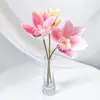 Lirios Artificiales, Orquídeas Cymbidium Artificiales, Accesorios de Tacto Realista, Pinzas para el Cabello, Recuerdos de Boda, Decoración de Fondo, Arreglos Florales, Flores Artificiales