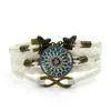 Pulseira Trançada Vintage de Múltiplas Camadas Símbolo Sem Fio Borboleta Cartão Pulseira Tecida à Mão Pulseira Flor Mandala Yoga