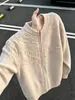 Chaqueta cárdigan retro de moda para hombre con estampado jacquard, cierre de cremallera, cuello alto, suéter de punto de corte holgado, top casual para hombre
