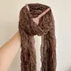Lenço de Seda Marrom Retrô para Cabeça de Mulher, Novo Estilo Outono e Inverno, Lenço de Cabelo Doce e Cool, Cinto, Lenço Quadrado, Acessórios, Lenço de Seda com Cor de Outono e Inverno