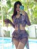 Conjunto de Maiô Feminino de Quatro Peças Estilo 2026, Estilo Fada, Esconde a Barriga, Emagrecimento, Saída de Praia Sexy, Adequado para Fontes Termais e Férias