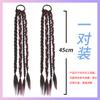 Peluca Trenzas de Boxeadora Cola de Caballo para Mujer Giro de Cabello Trenzas Largas Populares Y2K Trenzas Sucias Reflejos Coloridos Trenzas de Boxeadora Colas de Caballo Dobles