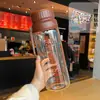 Copo de Vidro Retro Americano, Moderno e Estiloso, Portátil com Tampa, Resistente ao Calor, à Prova de Vazamentos, Copo de Café para Casal