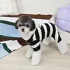 Ropa para Perros Modelos Otoño e Invierno para Razas Pequeñas Como Teddy, Bichón, Pomerania, Ropa de Invierno para Mascotas, Chaqueta de Polar de Cuatro Patas con 25 Rayas